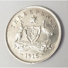 AUSTRALIA 1915 . THREEPENCE . FULL CENTRE DIAMOND